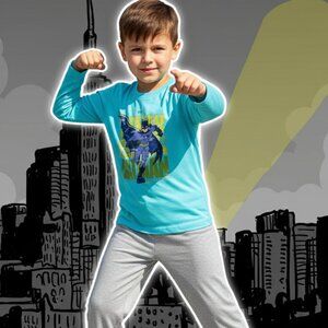 Batman Kids Pajama Set – Superhero Nightwear, Never Give Up Print NWT